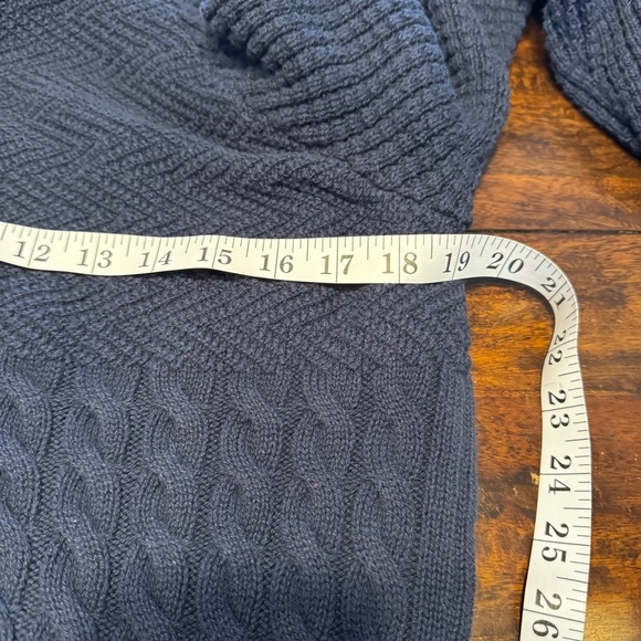 Free Assembly Women’s Mixed Cable Knit Navy Blue Cozy Fisherman Sweater Sz XL - Picture 8 of 8